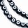 Lasihelmi pyöreähkö evil eye-kohotäplä n. 8 mm mustavalkoinen 1 kpl