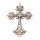 Metalliriipus iso risti "Madonna" 7,5x5 cm antiikki hopeoitu/ kirkkaat strassit 1 kpl
