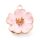 Metalliemalimaskotti hibiskus vaaleanpunainen /kulta 22x19,5x6 mm