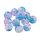 Pyöreä lasihelmi jääkukka 8 mm blue bubblegum 10 kpl