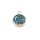 Metalliemalimaskotti pyöreä "yötaivas" tumma capri/kulta 15x12 mm