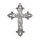 Metallimaskotti iso risti koristeellinen antiikkihopeoitu 74x53 mm