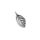 Metallimaskotti kirsikkapuun lehti 15x8 mm antiikkihopeoitu