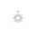 Metallimaskotti aurinko platinanvärinen / kirkkaat strassit 19x16,5 mm
