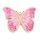 Metalliriipus emali iso perhonen fuksia / beige / kulta 47x21,5 mm