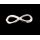 Metallimaskotti/riipus/linkki "infinity" hopeanvärinen 24x8 mm