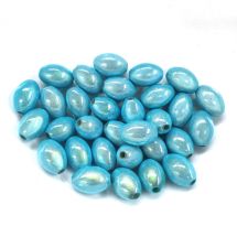 Akryylihelmi heijastava oliivihelmi 14x9,5 mm aqua 5 kpl
