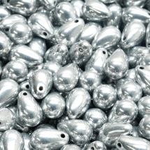 Pisarahelmi 9x6 mm metallihohto hopea 10 kpl