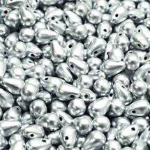 Pisarahelmi 6x4 mm metallihohto hopea 30 kpl