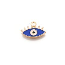 Metalliemalimaskotti "kultaripset" evil eye sininen / valkoinen / kulta 19,5x14 mm