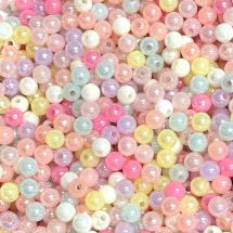 Akryylihelmi pyöreä 6 mm kiilto-opaalit jellypastellivärit värilajitelma 10g