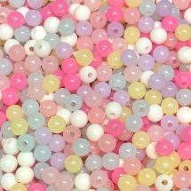 Akryylihelmi pyöreä 6 mm opaalit jellypastellivärit värilajitelma 10g