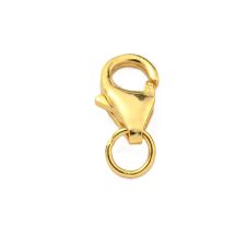 Vermeil papukaijalukko renkaalla 9x4 mm 1 kpl