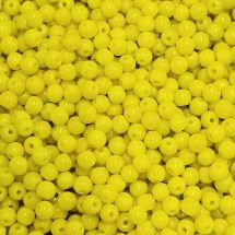 Pyöreä lasihelmi opaakki sitruunankeltainen 4 mm n. 50 kpl