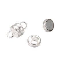 Magneettilukko kaareva tynnyri 6x11 mm hopeoitu 1 kpl