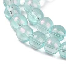 Pyöreähkö lasihelmi läpikuultava hohdepintaväri n. 8 mm vaalea aqua 25 kpl