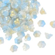 Kukka 8x12mm nuppu kirkas värikäsitelty golden ice blue kpl
