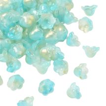Kukka 8x12mm nuppu kirkas värikäsitelty golden turquoise 10 kpl
