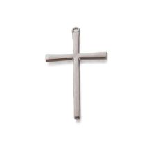 Metalliriipus iso risti sileä/ patinakuvio 6,1x3,6 cm gun metal 1 kpl