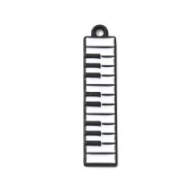 Metalliemalimaskotti koskettimet musta / valkoinen 32,5x7 mm