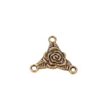 Y-linkki/rosary "ruusu" n. 20x21 mm antiikkimessinginvärinen 1 kpl