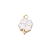 Metalliemalimaskotti neliapila valkoinen/ kulta 19x13 mm