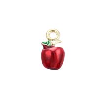 Metalliemalimaskotti 3D omena punainen / kulta 13x7,5x7 mm