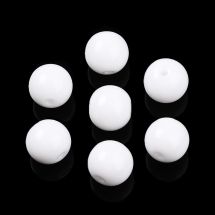 Pyöreähkö lasihelmi opaakki valkoinen 8 mm 20 kpl