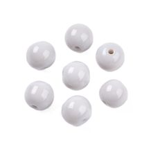 Pyöreähkö lasihelmi opaakki vaaleanharmaa 8 mm 20 kpl