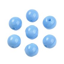 Pyöreähkö lasihelmi opaakki taivaansininen 8 mm 20 kpl