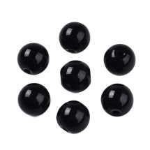 Pyöreähkö lasihelmi opaakki musta 8 mm 20 kpl
