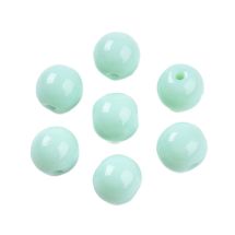 Pyöreähkö lasihelmi opaakki vaalea aqua 8 mm 20 kpl