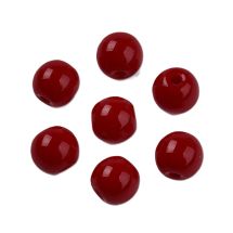 Pyöreähkö lasihelmi opaakki tumma punainen 6 mm 30 kpl