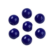 Pyöreähkö lasihelmi opaakki koboltti 6 mm 30 kpl