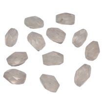 Kivihelmi ruusukvartsi fasettihiottu nugettihelmi 1 kpl