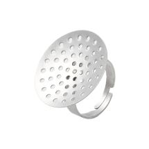 Sormuspohja 304 teräs teräksenvärinen säädettävä pyöreä 25mm kiinteä reikäpohja