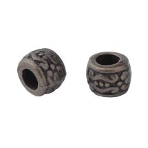 Metallihelmi antiikkimessinginvärinen ornamenttikuvioitu tynnyri 5,5x7,5 mm 10 kpl