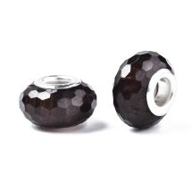 Isoreikäinen helmi resiini kirkas/mustanruskea 14x9 mm