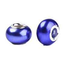 Isoreikäinen helmi helmiäisresiini koboltti 14x9 mm