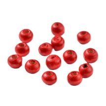 Puuhelmi pyöreähkö n. 5x6 mm maalattu punainen 10g