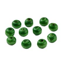 Puuhelmi pyöreähkö n. 5x6 mm maalattu vihreä 10g