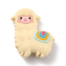 Silikonihelmi alpakka vaalea nude 31x28 mm