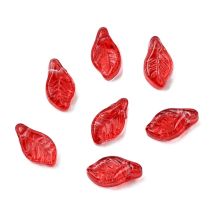 Lehti "laakeripuu" 6,5x12 mm kirkas punainen 10 kpl