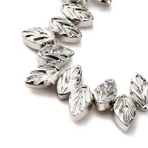 Lehti "pyökki" 7x11,5 mm metallihohto platinoitu 10 kpl