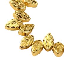 Lehti "pyökki" 7x11,5 mm metallihohto kullanvärinen 10 kpl