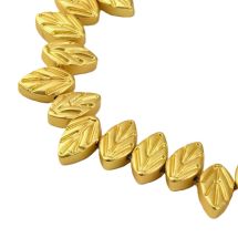 Lehti "pyökki" 7x11,5 mm metallihohto matta kullanvärinen 10 kpl