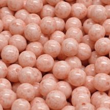 Pyöreä lasihelmi Tsekki opaakki pintaväri persikka 6 mm 30 kpl