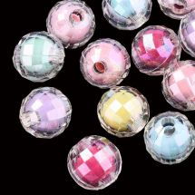 Akryylihelmi lysterivärilajitelma pyöreä fasettihelmi 10 mm 10 g