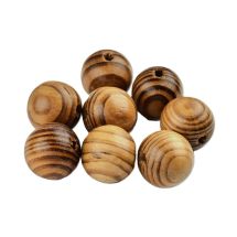 Puuhelmi pyöreähkö n. 7-8 mm värjätty ruskea n. 10g