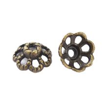 Kalotti antiikkimessingin värinen kukka aaltoreuna 9x4 mm 10 kpl